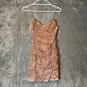 HELLO MOLLY BOTTLES OF BUBBLES GLITTER DRESS NUDE Size‎ Medium New